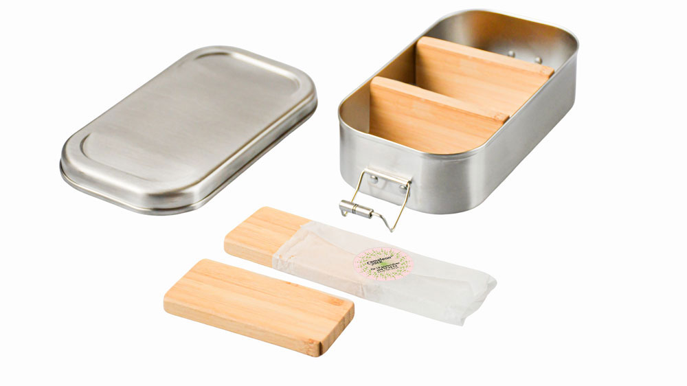 Séparation flexible pour boîtes à pain et boîtes à lunch en acier inoxydable en bambou