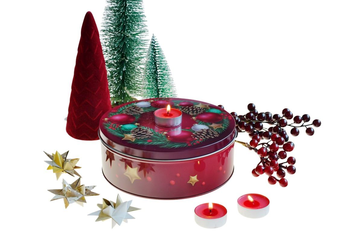 Boite biscuits Noel metallique fer-blanc