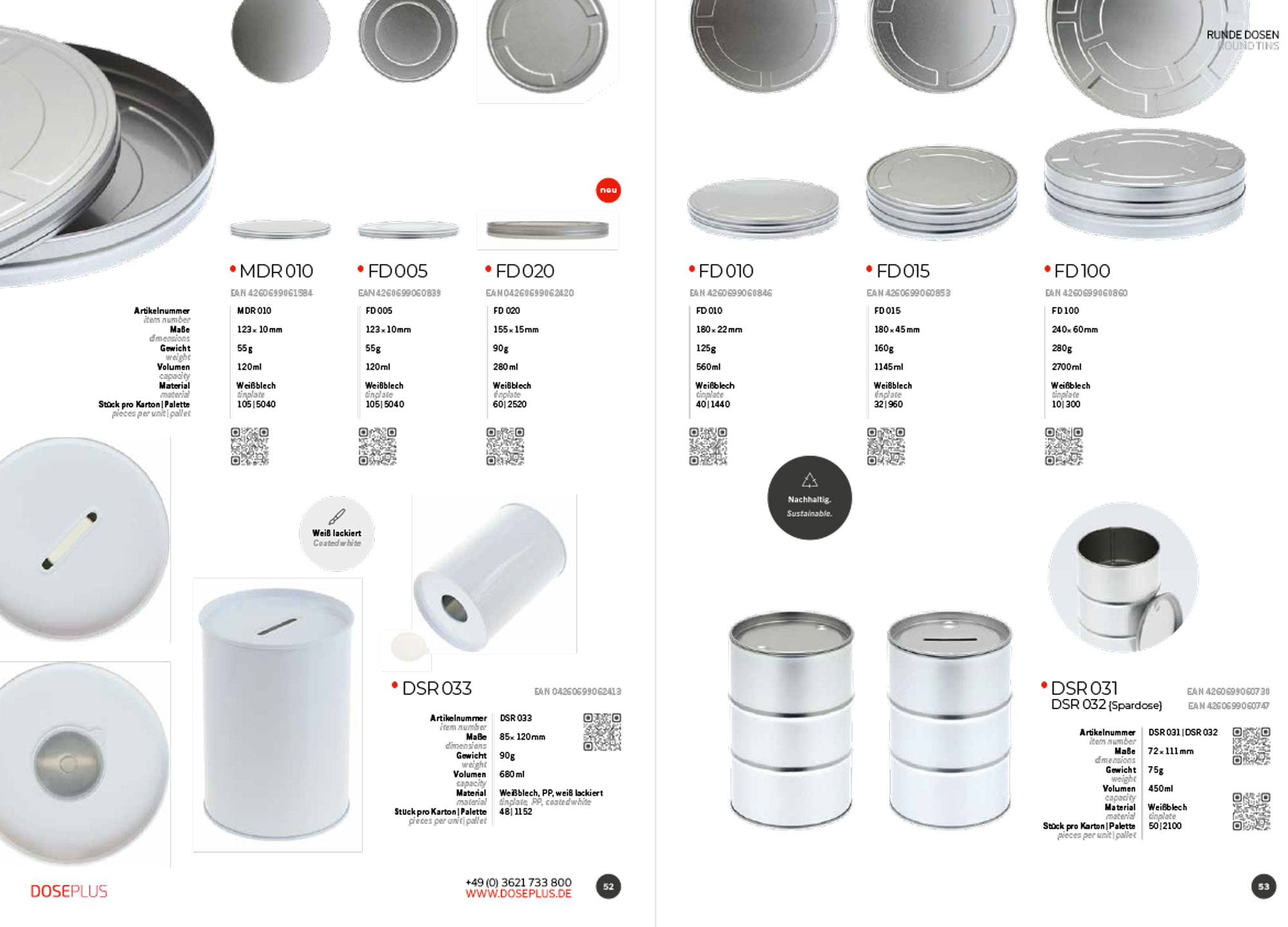 Catalogue de boîtes en fer-blanc