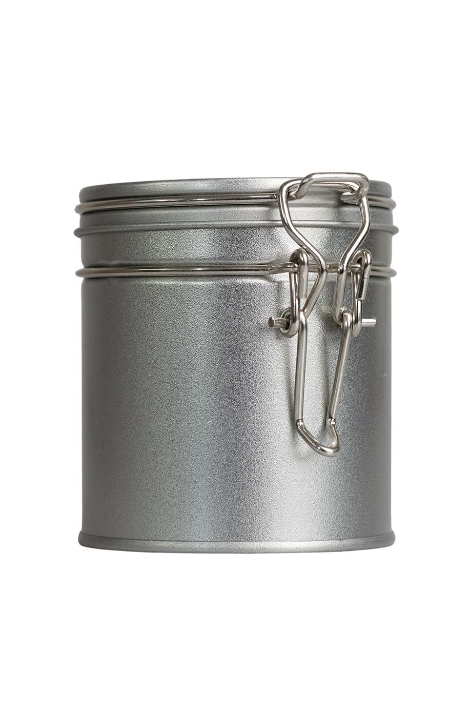 Petite boite ronde metallique avec couvercle a bascule