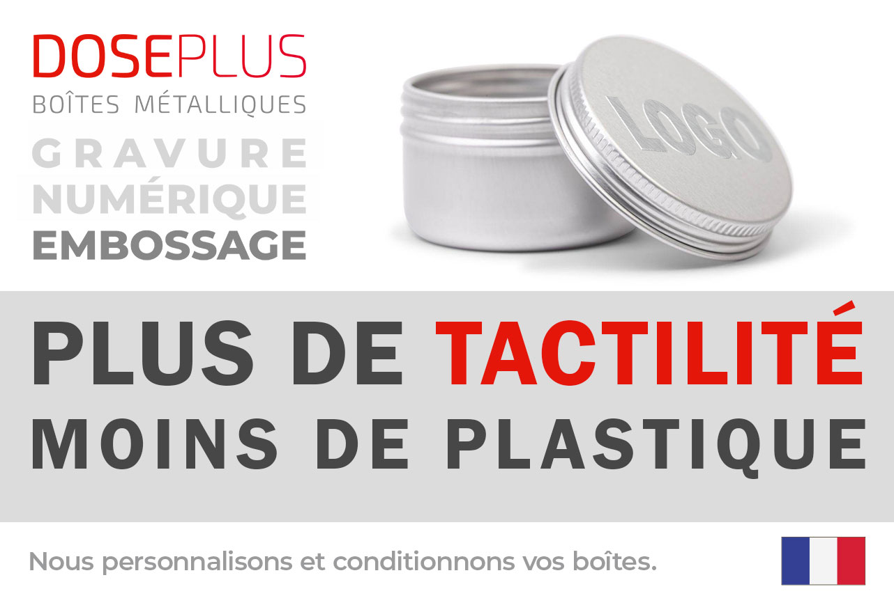 Personnalisez votre boîte métallique selon vos préférences – une solution d'emballage élégante et fonctionnelle avec des options de gravure, d'impression ou d'embossage.