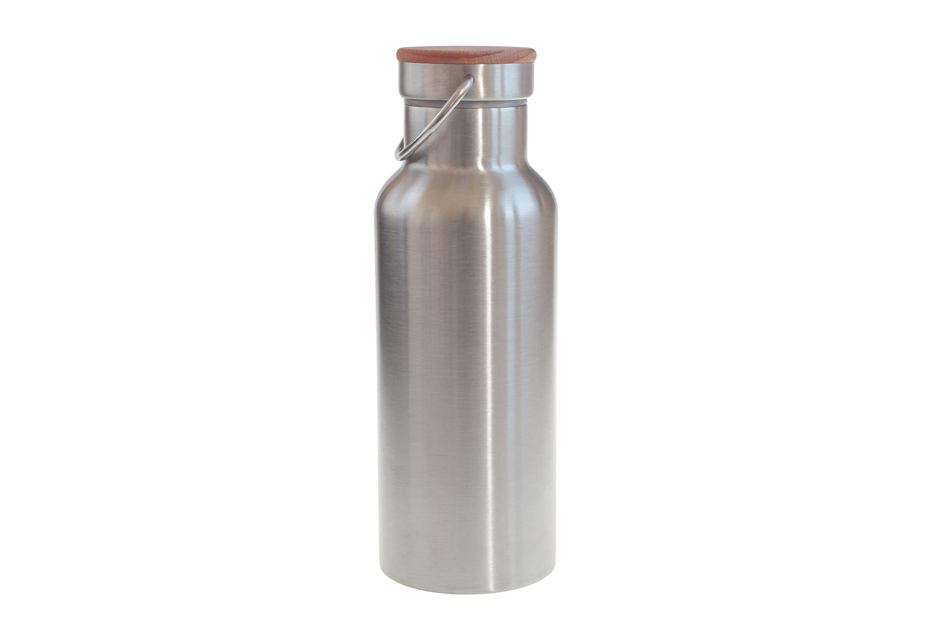 Bouteille isotherme en acier inoxydable 500ml avec couvercle en bois de hêtre – thermos durable