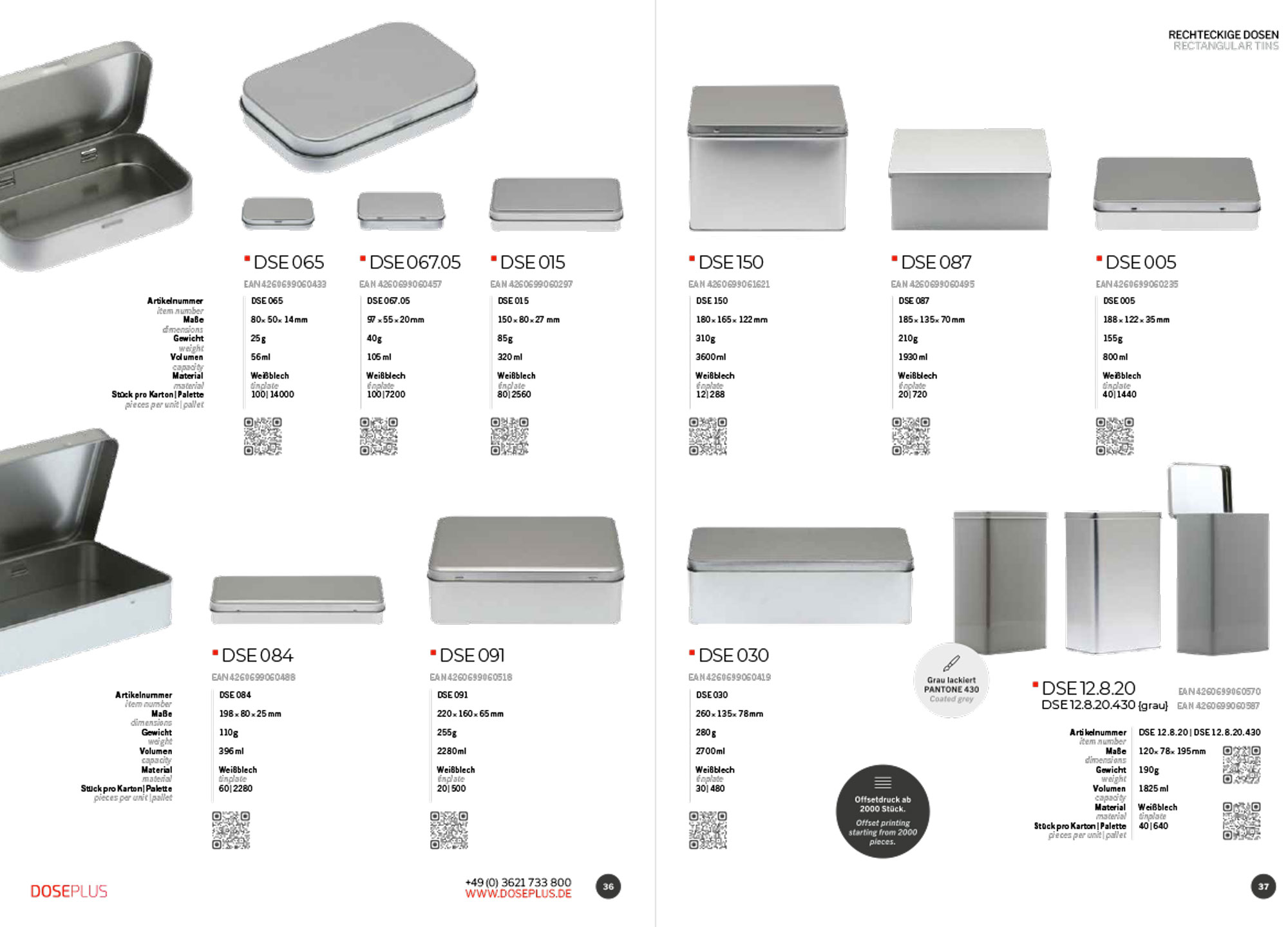 Catalogue de boîtes en fer-blanc