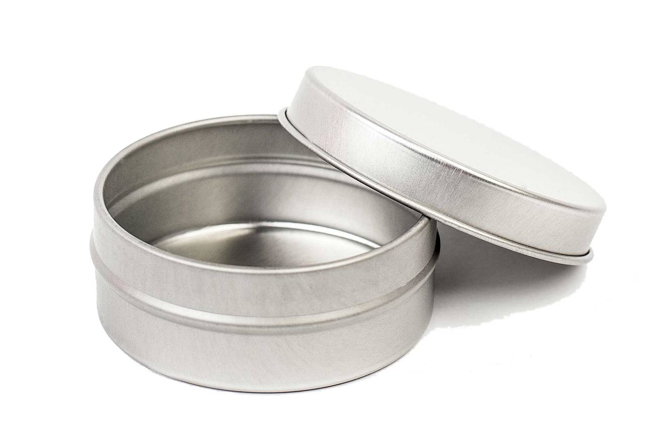 Petite boite ronde metallique couvercle