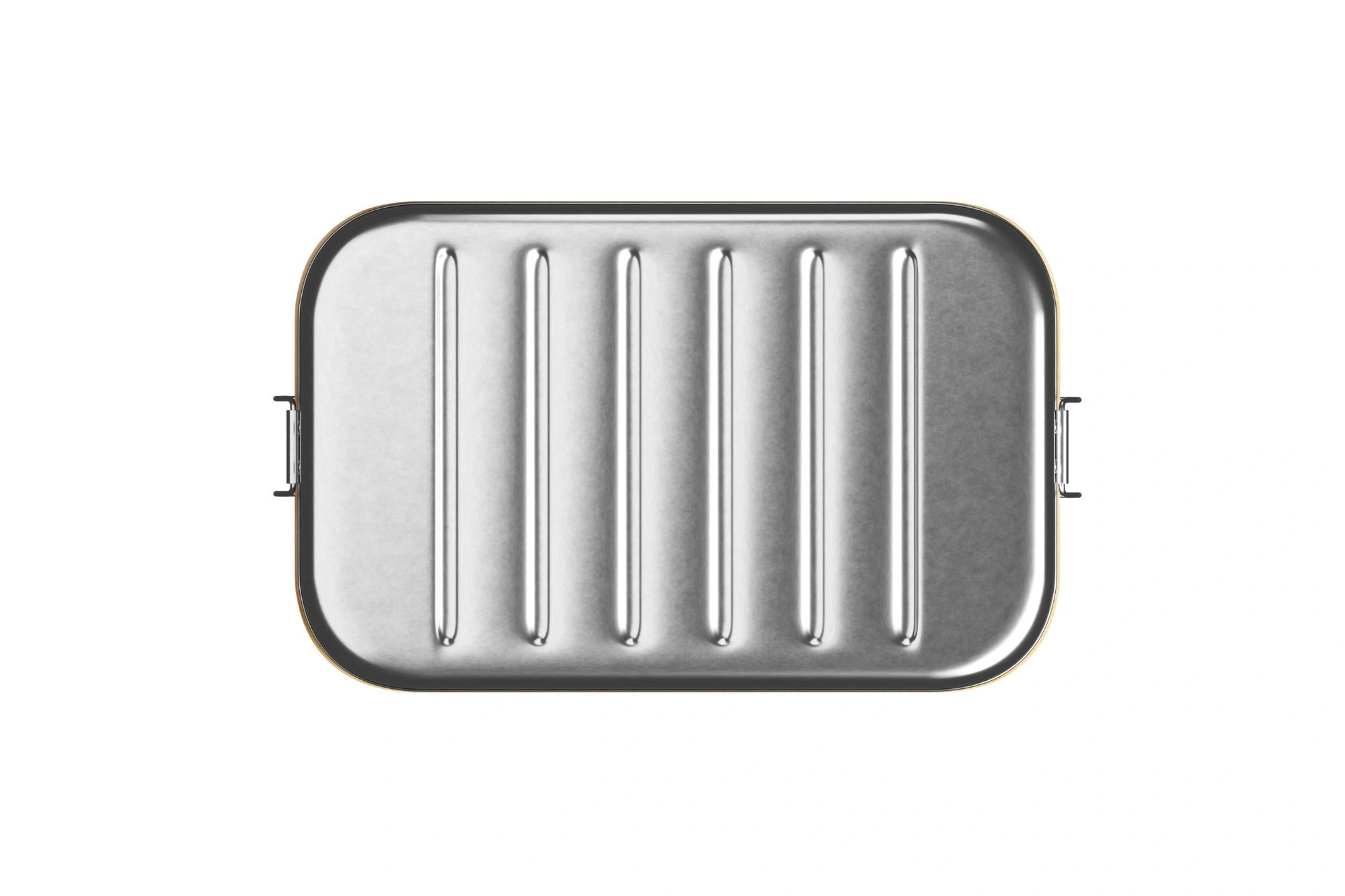 Bodenansicht große Edelstahl Lunchbox 1800ml mit Bambusdeckel