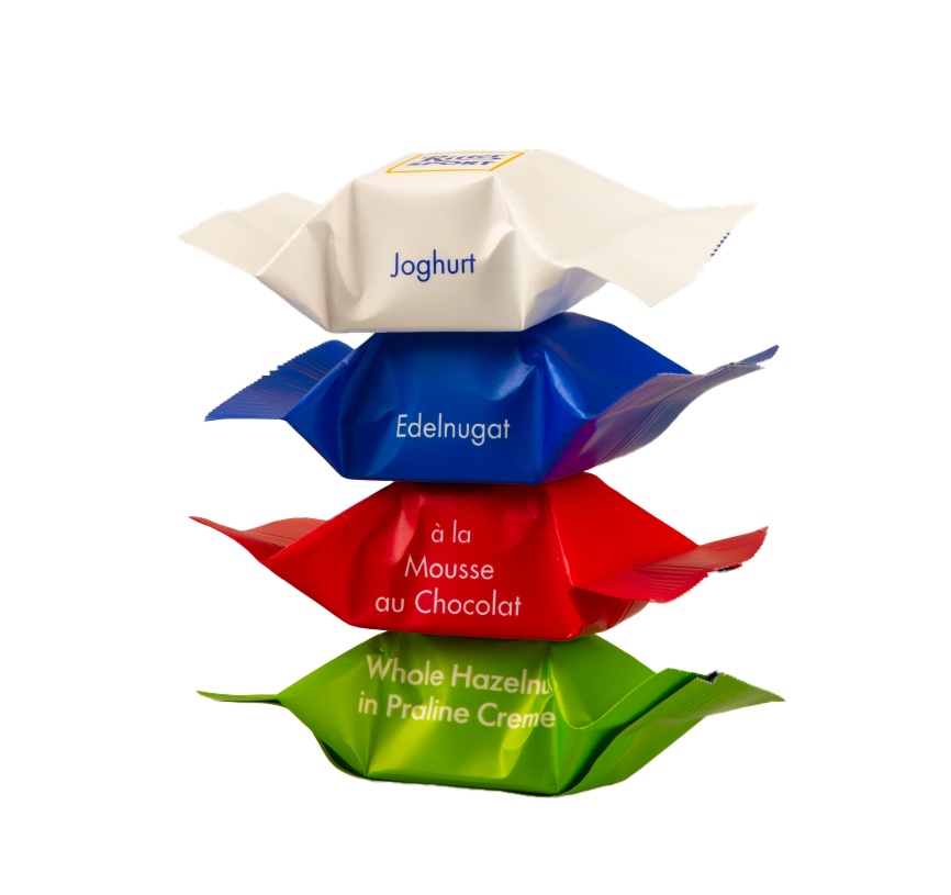 Remplissage boîte cadeau Ritter Sport étape