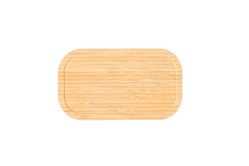 Vue de dessus du couvercle en bambou pour la boîte à lunch LB BA 05 – pièce de rechange durable pour boîte en fer blanc.